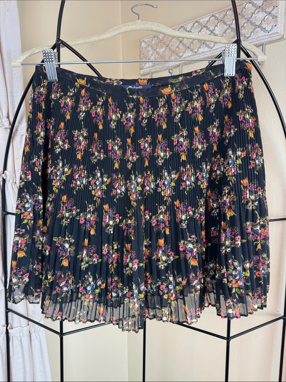 Madewell Pleated Lined Mini Skirt Floral Pattern Women’s 2 EUC